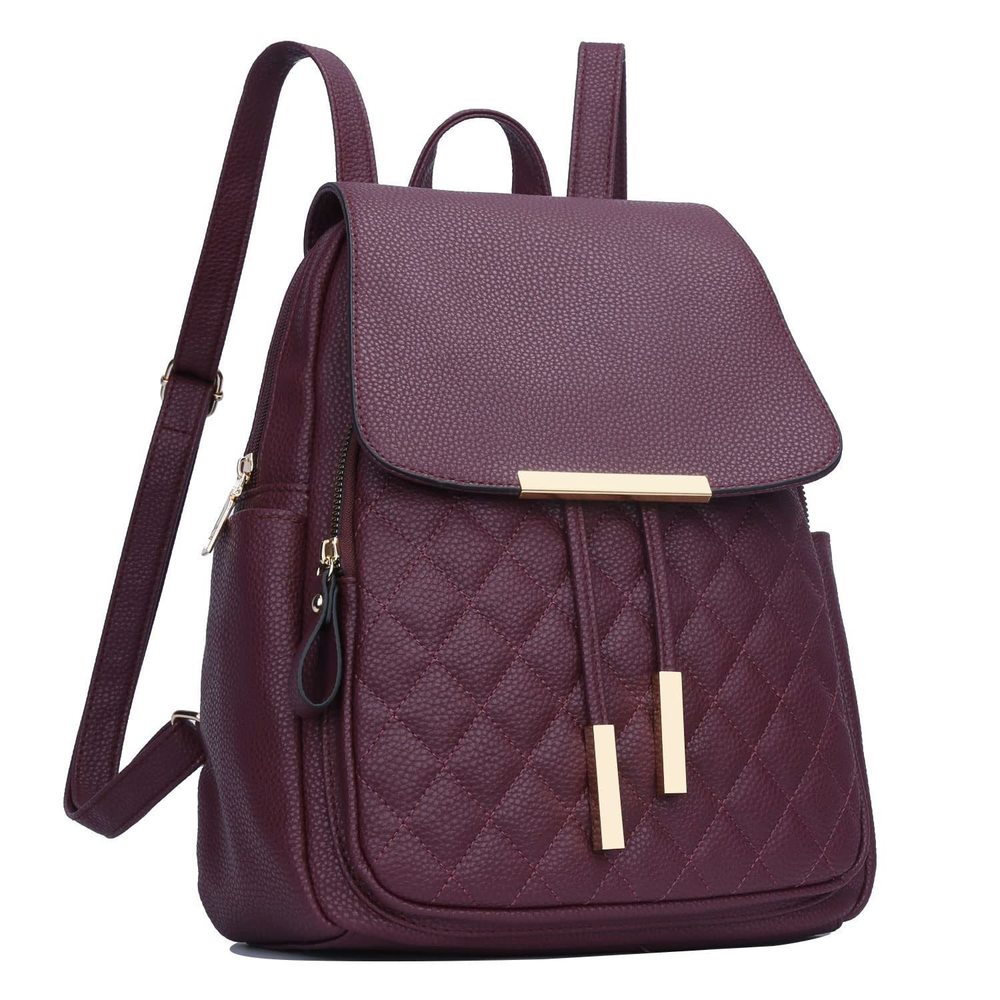Quilted Trendy Leather Backpack Purse And Ladies Shoulder Travel Uwu -_-